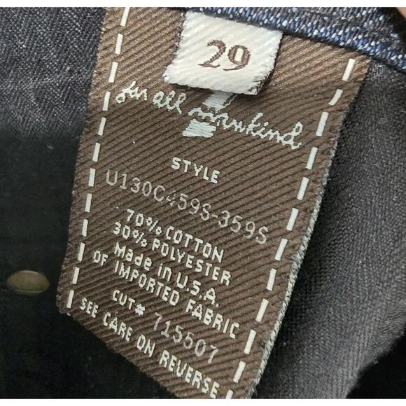 7 For All Mankind Jeans Womens 29 X 30 Y2K Dark Mid Rise A Pocket Denim Bootcut - Picture 10 of 12
